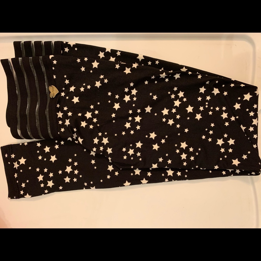 Cute Booty Lounge Small Black White Star Leggings